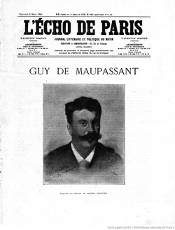 「ギィ・ド・モーパッサン」掲載紙 Source gallica.bnf.fr / BnF